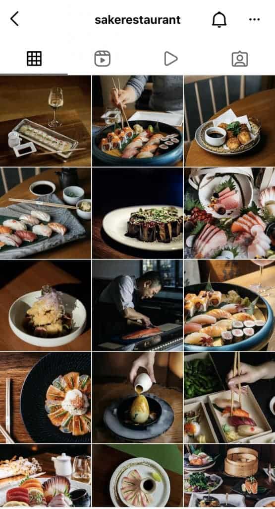 Sake's Instagram grid