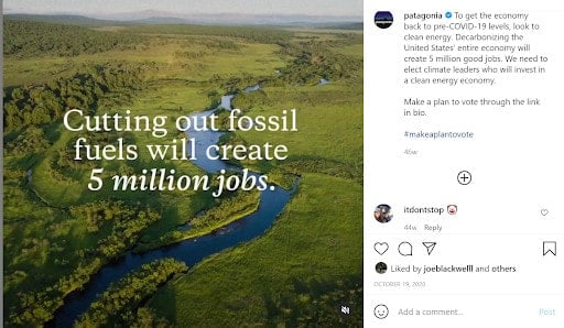 Patagonia's stance against fossil fuels