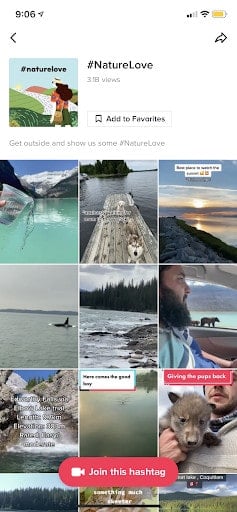 The results of #nature love on TikTok