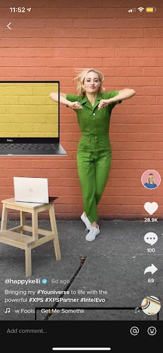 Happy Kelli dancing on her TikTok