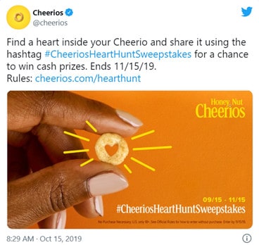 Cheerios Instagram campaign