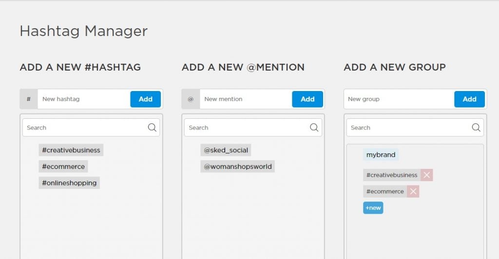 Using Schedugram's hashtag manager to manage marketing partnerships.