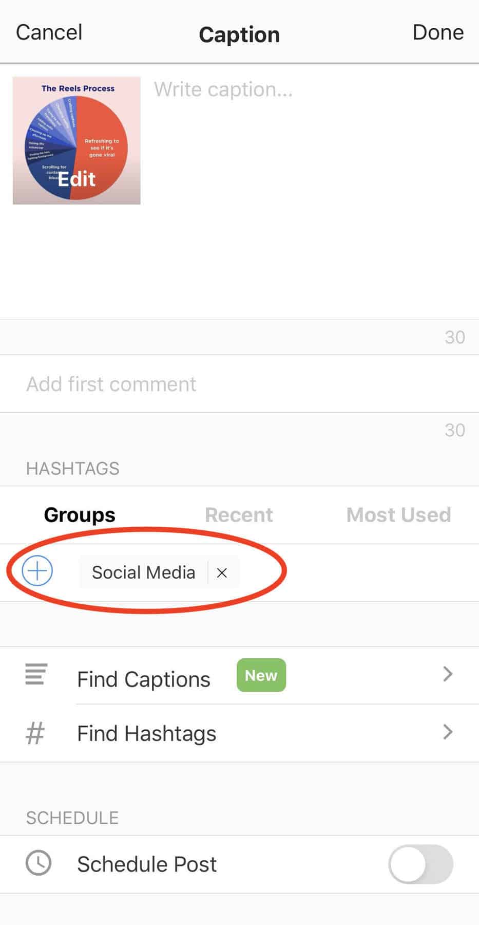 Preview hashtag app