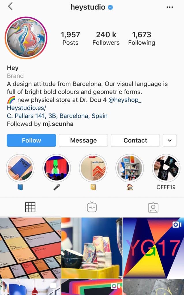 Hey Studio - Instagram social media agency example
