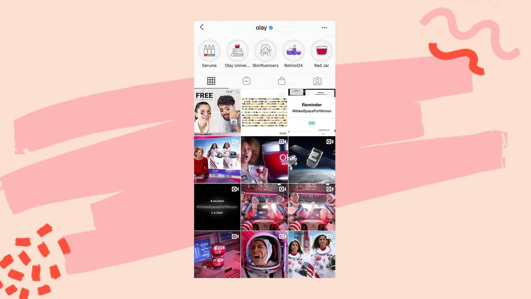 Olay Instagram grid