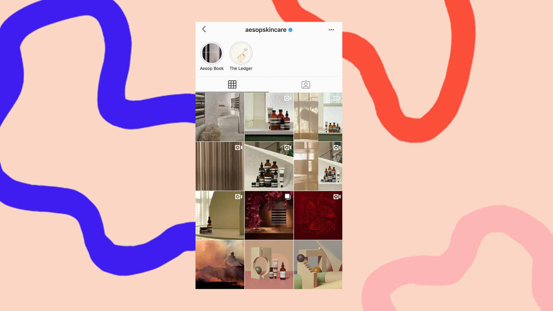 Aesop Skincare Instagram grid