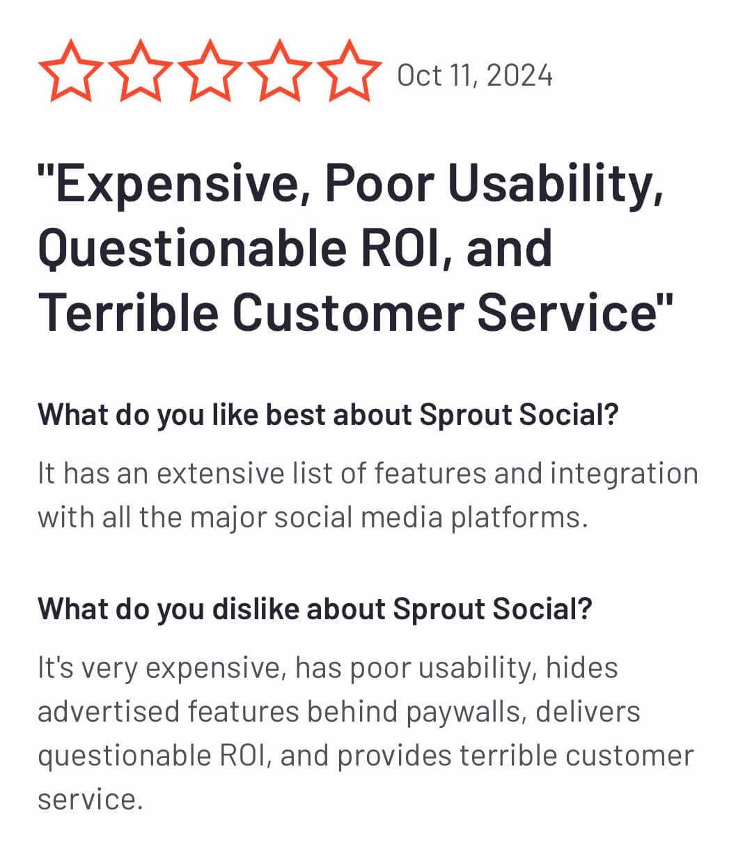 a bad review for a competitor