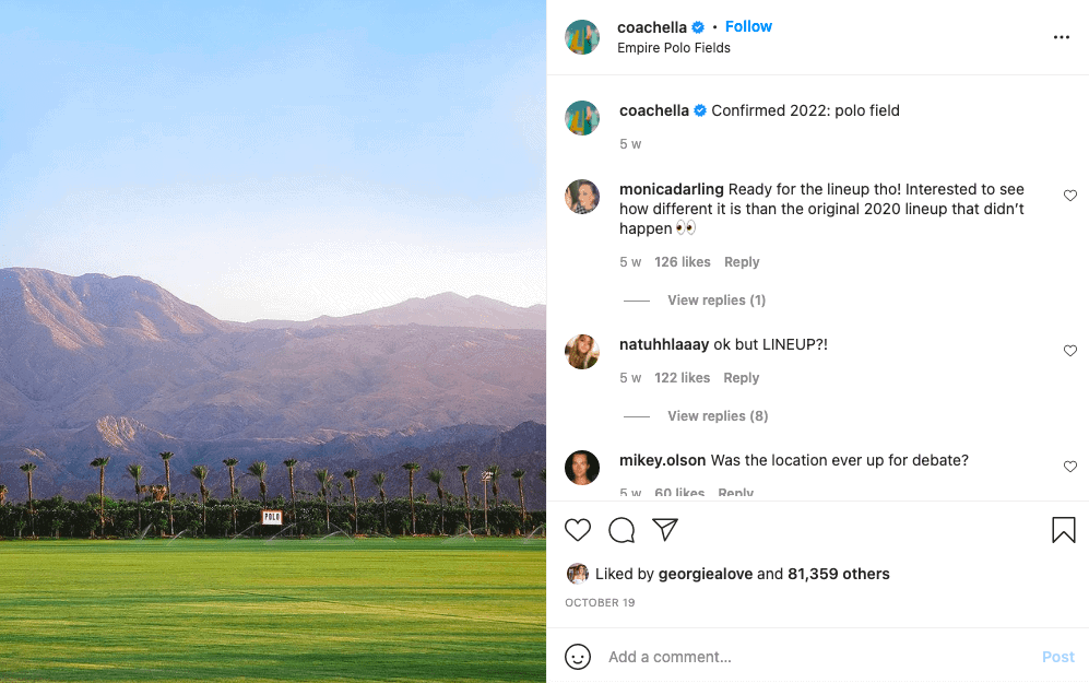 Coachella Instagram image