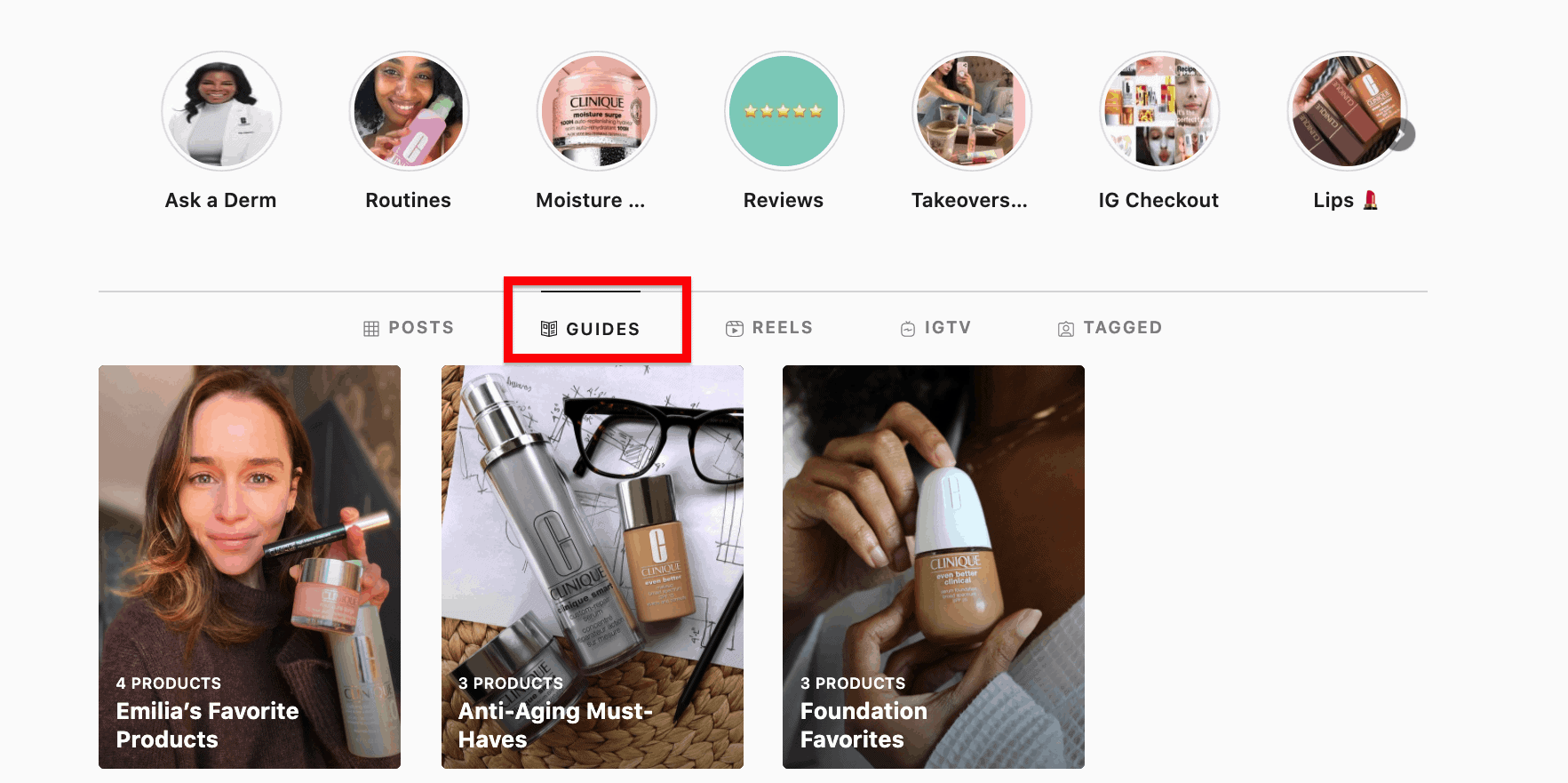 Clinique Instagram Guides on anti-aging, foundation favourites, and Game of Thrones star Emelia Clarke's favourite products
