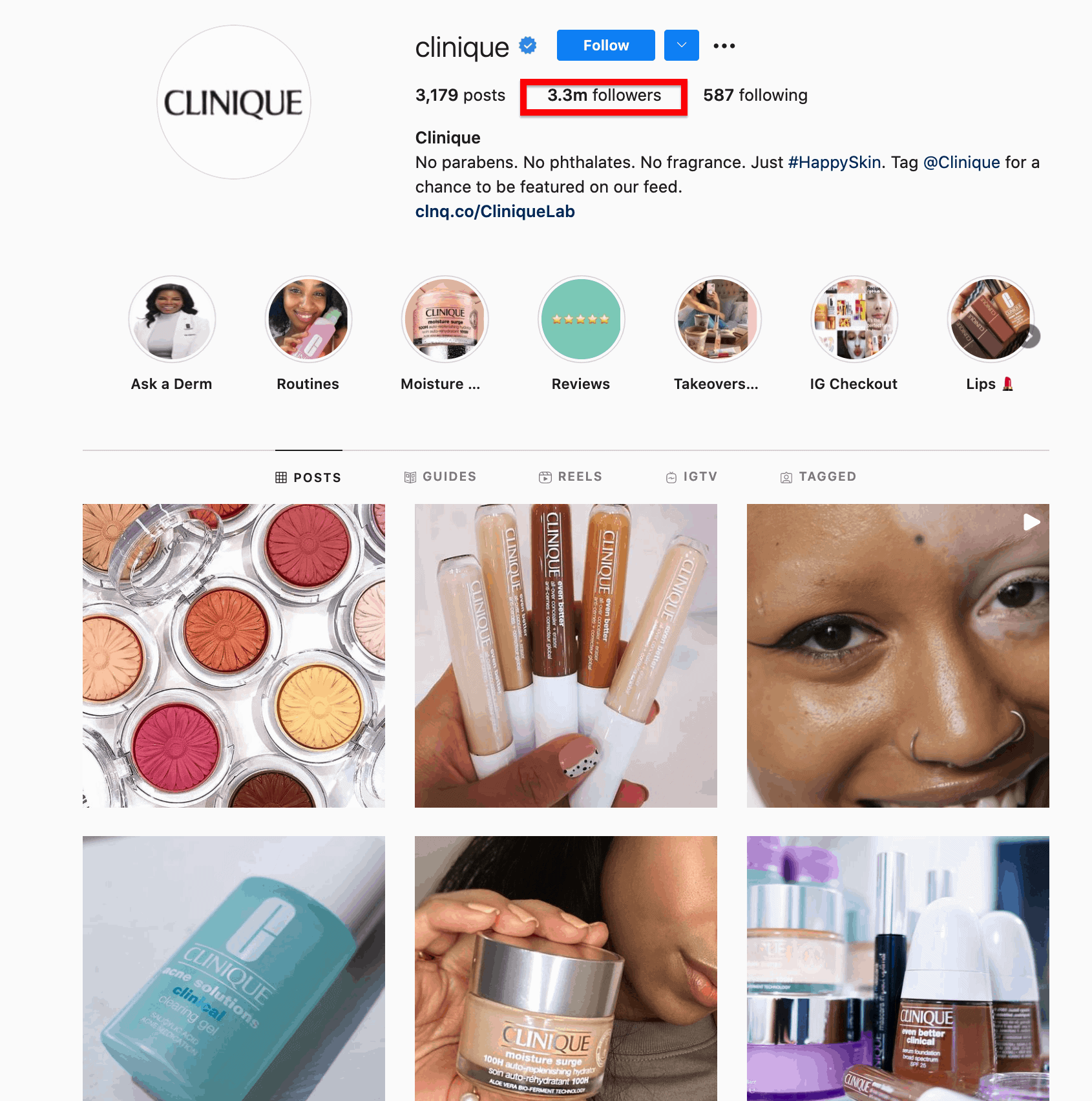 C;inique's Instagram profile