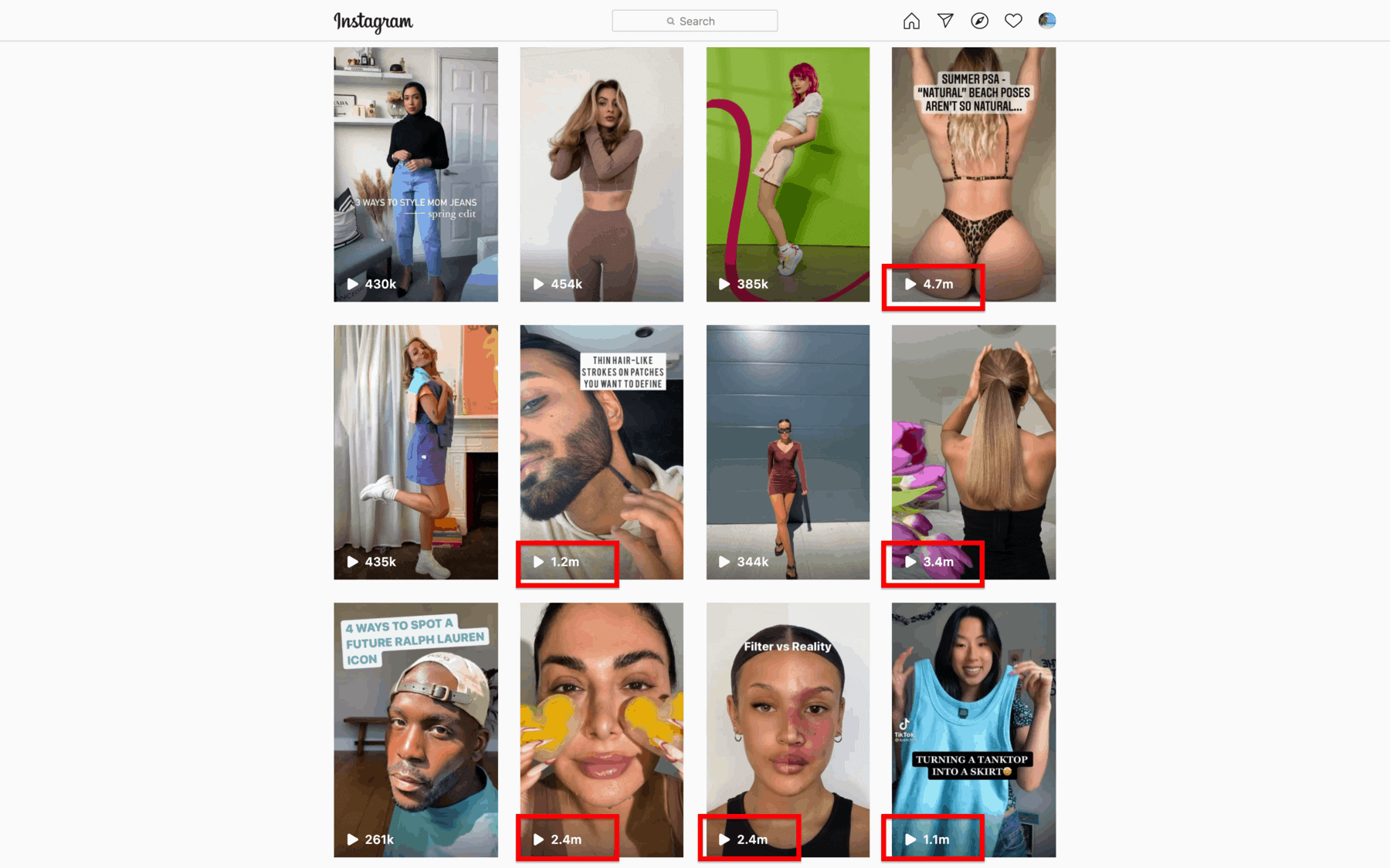 ASOS Instagram Reels series with thousands of views