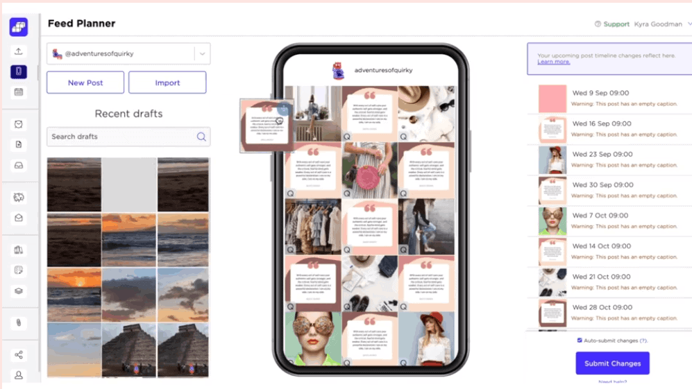 Sked Social's visual planner tool