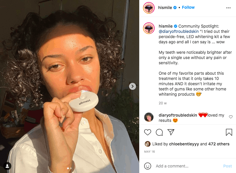 HiSmile user generated content campaign