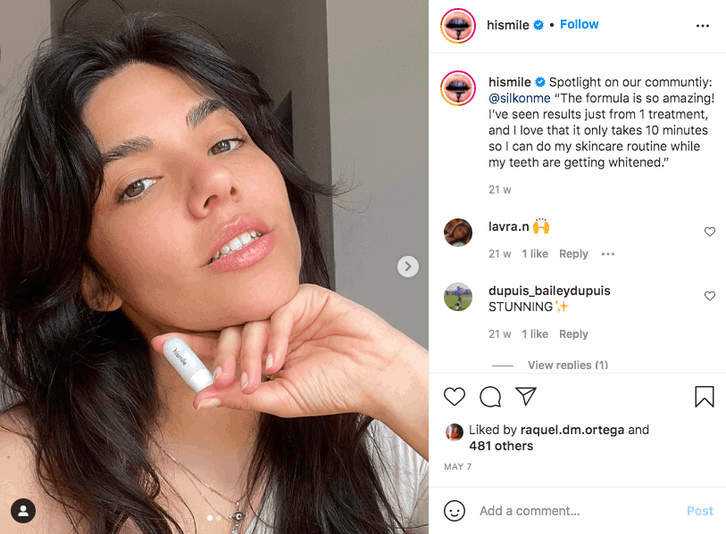 HiSmile user generated content campaign