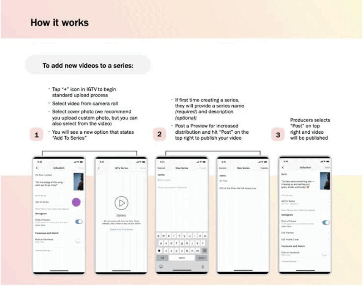 An example of how IGTV series works.