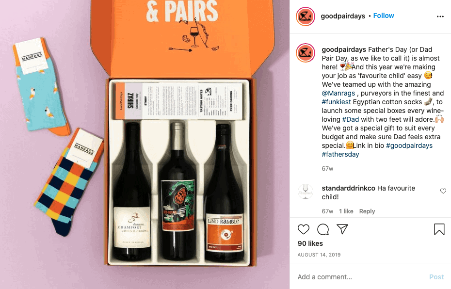 Brands collaborating on Instagram.