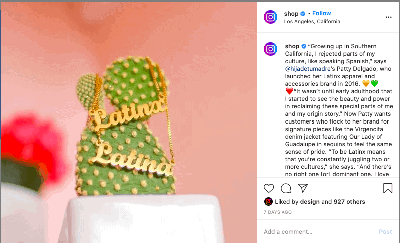 Instagram Post with Product Tags.