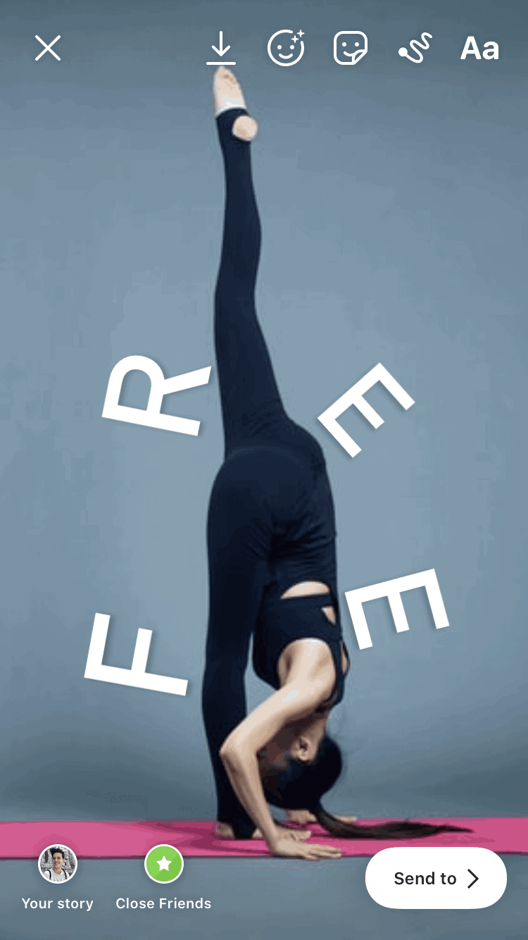 An Instagram story decorated with creative type.