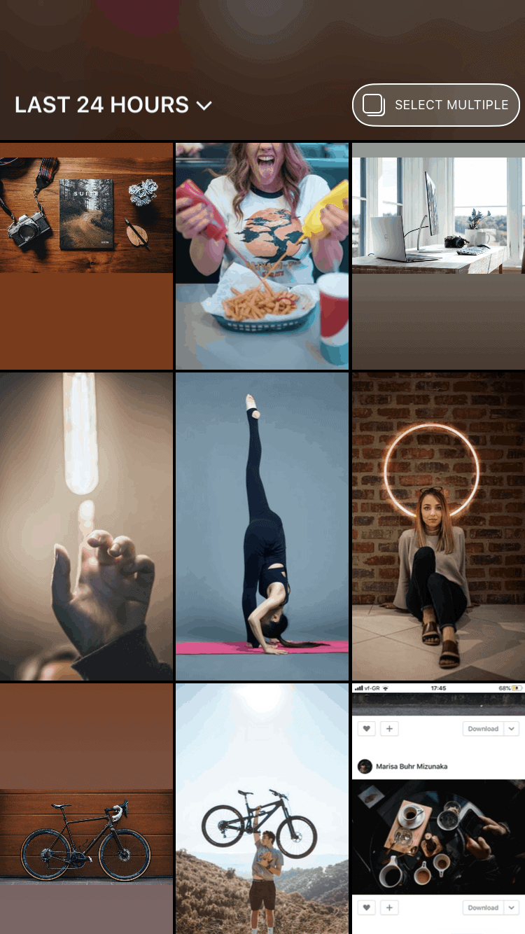 An Instagram story decorated with a boomerang.