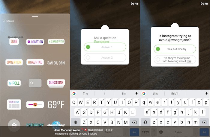 Instagram story stickers example 2