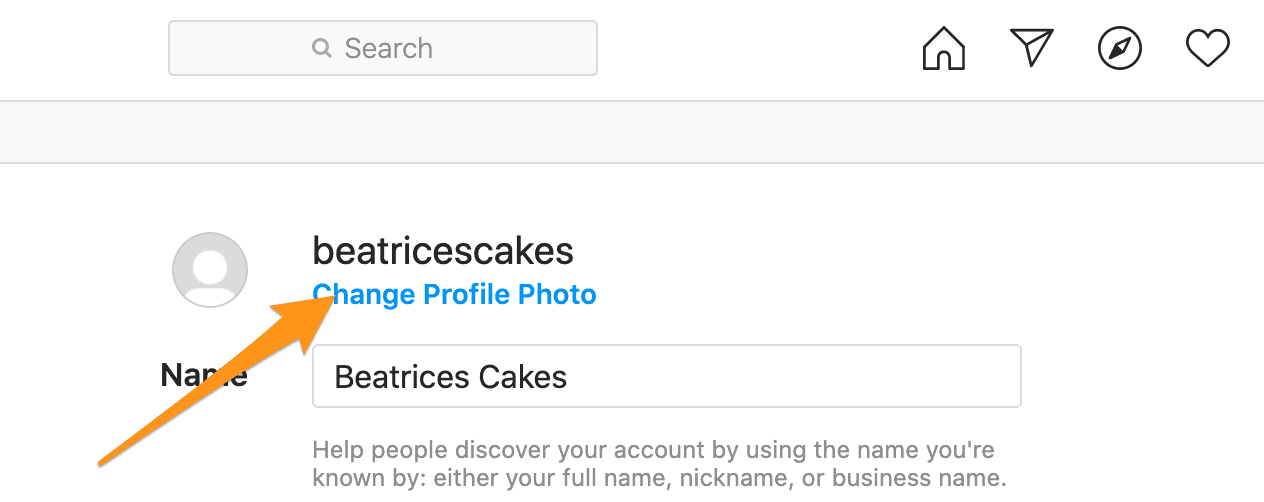 The next step in the process of changing profile picture on Instagram.