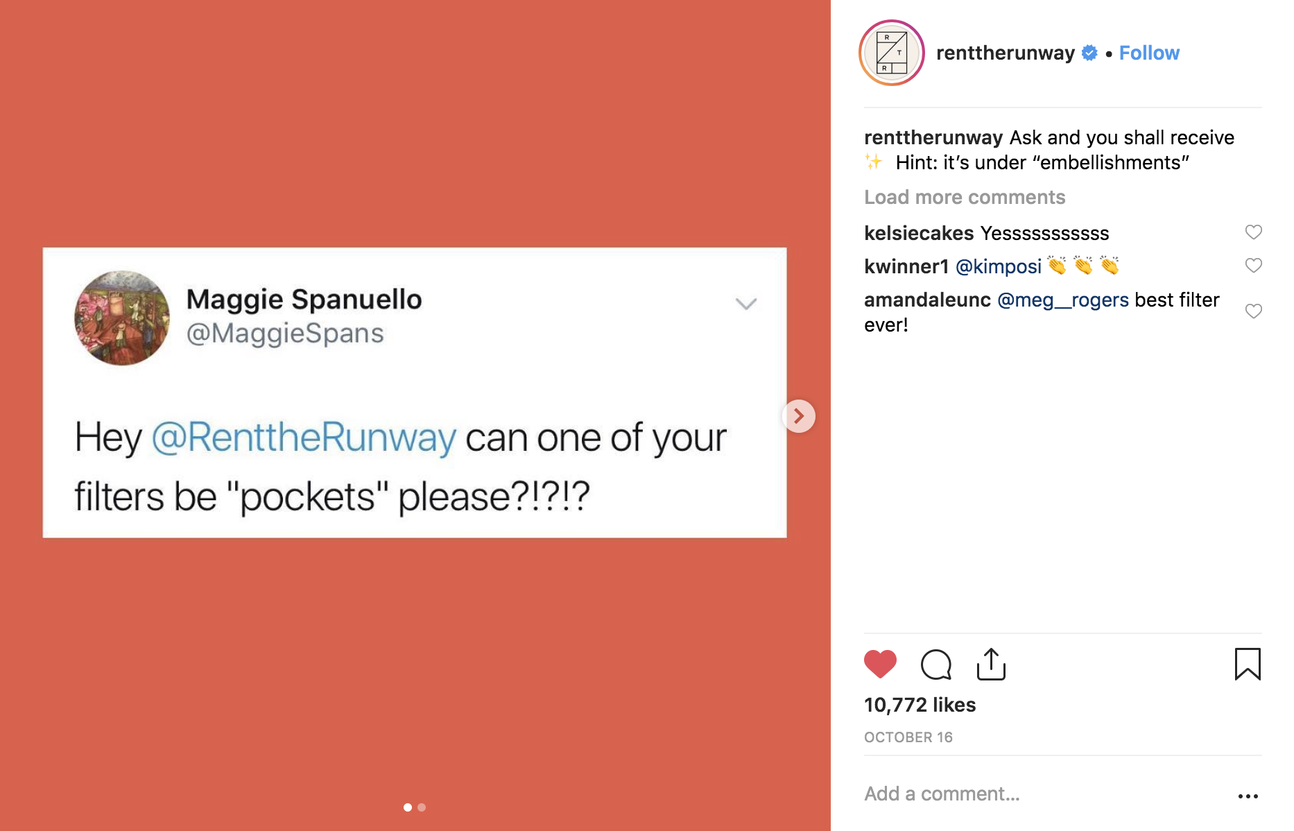 Best Instagram Campaigns 2018 - Rent The Runway - Sked Social