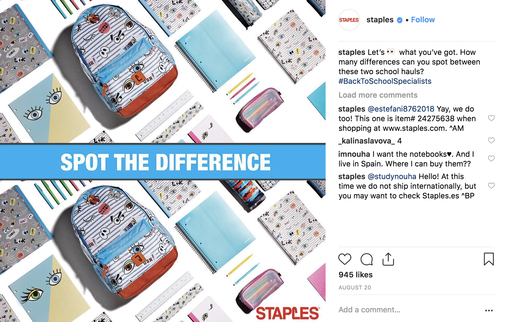 Best Instagram Campaigns 2018 - Staples - Sked Social