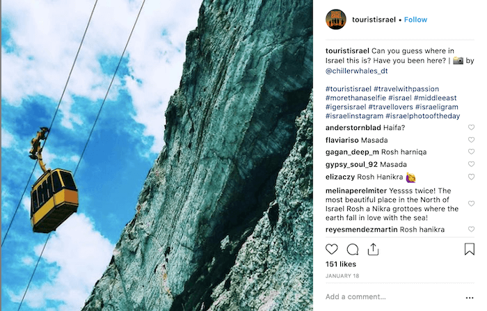 Travel Brands on Instagram - Tourist Israel 1 - Sked Social