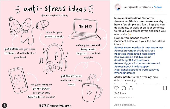 April Social Media Holiday Campaign Ideas - Stress Awareness Day - Sked Social