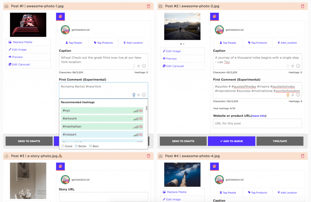 Instagram hashtag recommendation system