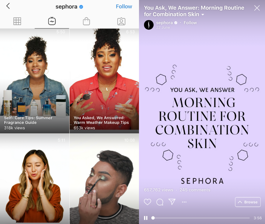IGTV from Sephora 