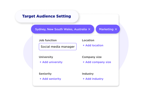 Target audience settings in Sked's LinkedIn scheduler