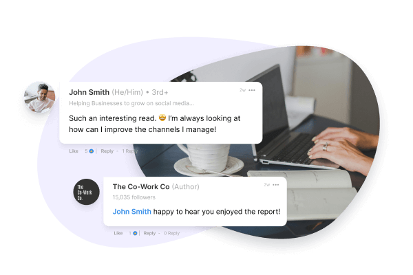 LinkedIn comments managed through Sked's all-in-one social inbox