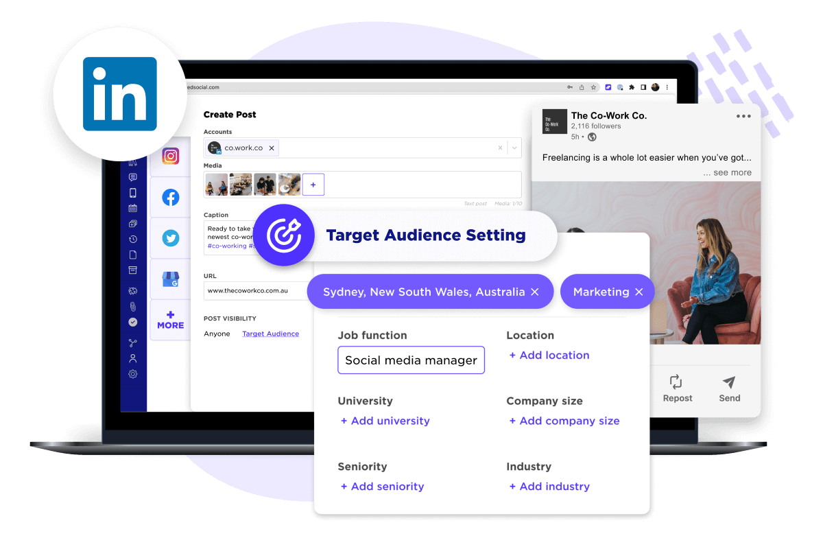 LinkedIn post scheduler and analytics tool in Sked Social